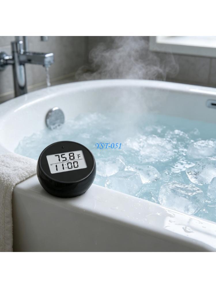 Pool Alarm Float - E15A เครื่องวัดอุณหภูมิอ่างอาบน้ำน้ำแข็งแบบดิจิตอลกันน้ำจอแสดงผล LED สระว่ายน้ำว่ายน้ำ